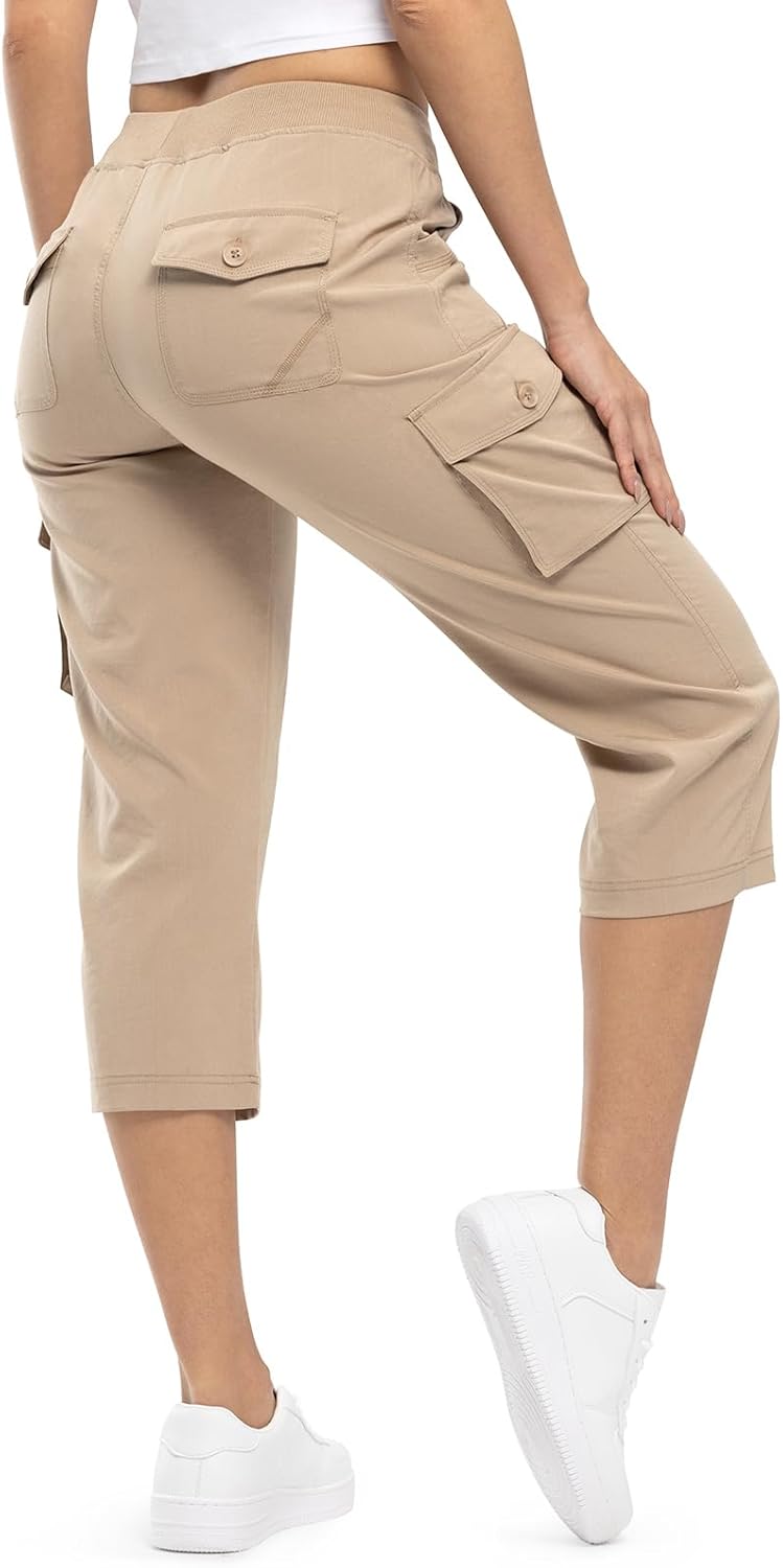 TBMPOY Womens Cargo Capris Lightweight Hiking Pants for Summer