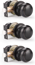Probrico Door Knobs Interior Passage 3 Pack - Oil Rubbed Bronze