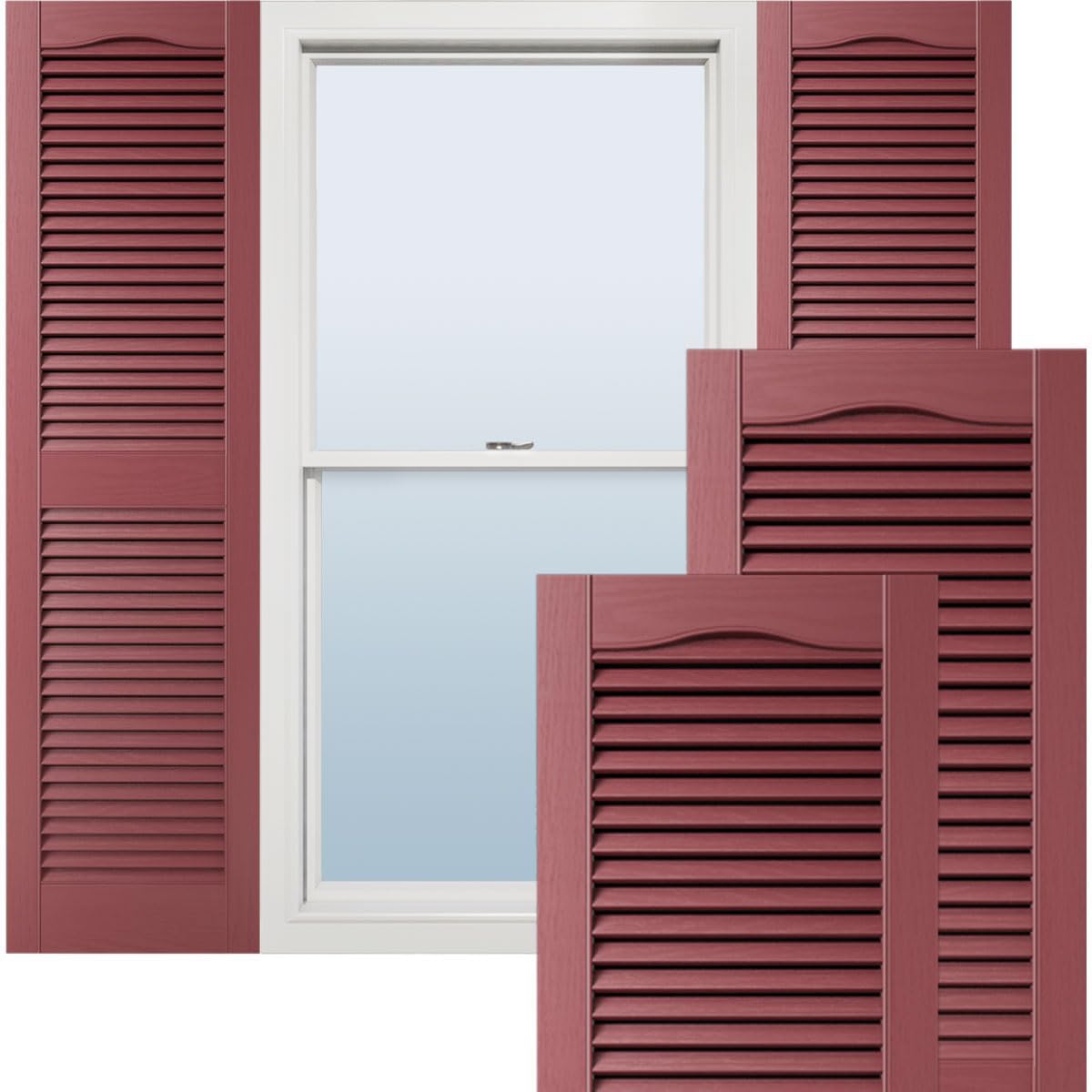 Ekena Millwork Vinyl Shutters - Standard Cathedral Top Design