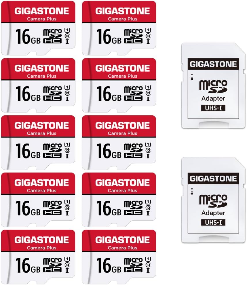 Capture Crisp HD Video with Gigastone 16GB Micro SD - 10 Pack