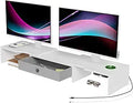 Dual Monitor Stand Riser with Wireless Charging and USB Hub