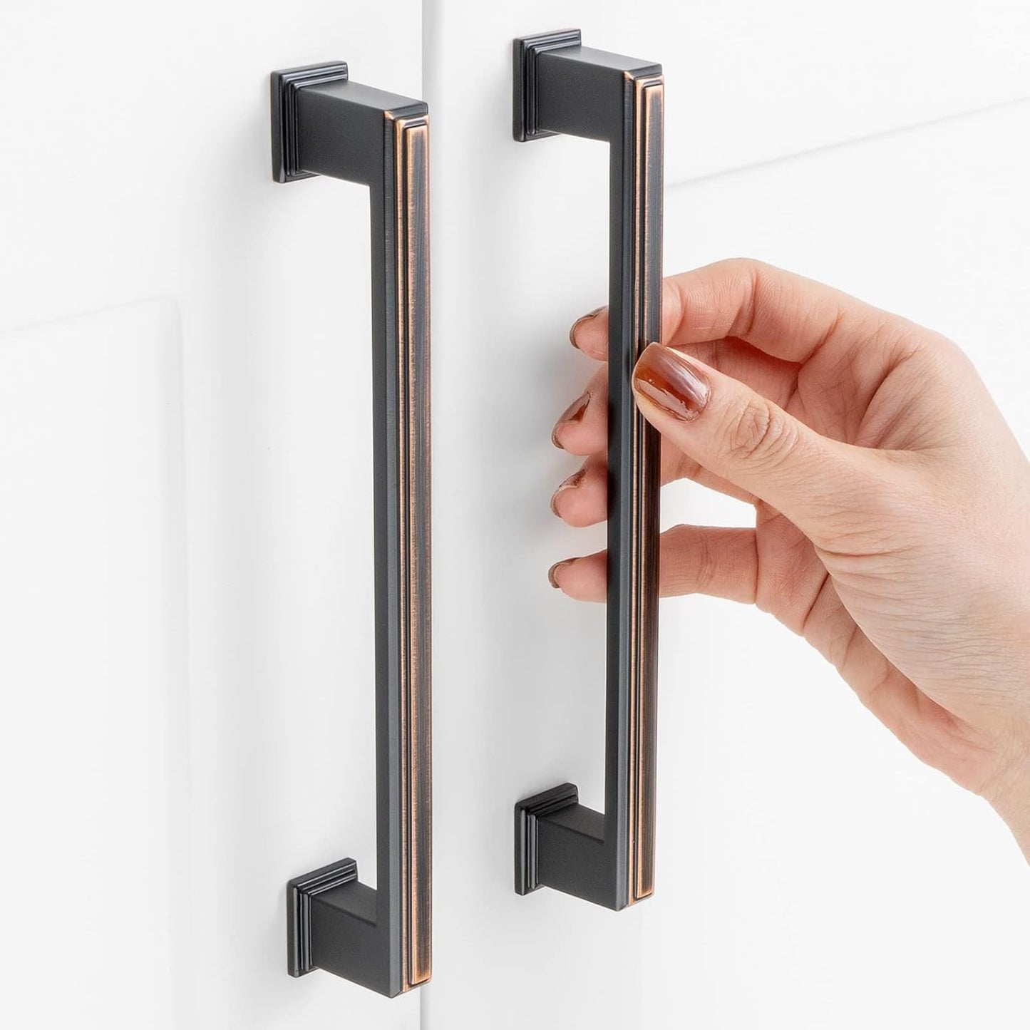 10 Pack 6-1/4 Inch Hole Centers Oil Rubbed Bronze Cabinet Pulls