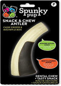Spunky Pup Snack & Chew Antler Toy - Dental Treat for Puppies