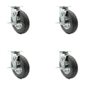 8 Inch Swivel Pneumatic Casters Set of 4 - Smooth Load Roll