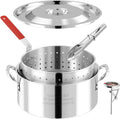 10QT Stainless Steel Deep Fryer with Basket - Large Capacity Home