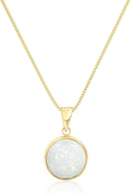 14K Gold Gemstone Necklace for Women - Timeless Opal Pendant