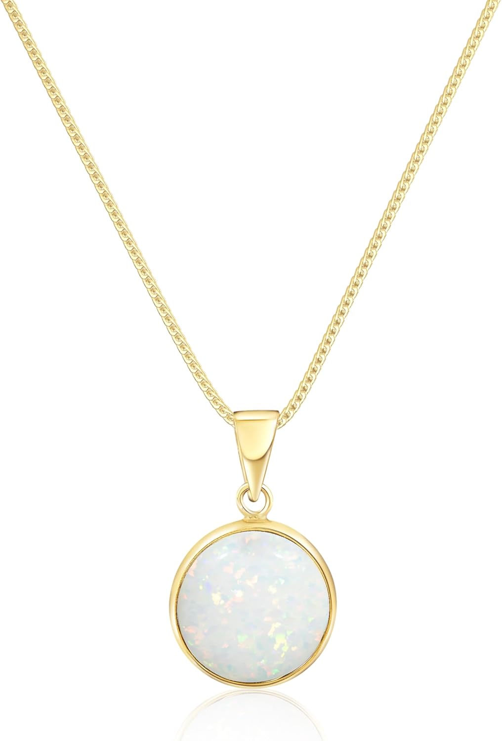 14K Gold Gemstone Necklace for Women - Elegant Opal Jewelry