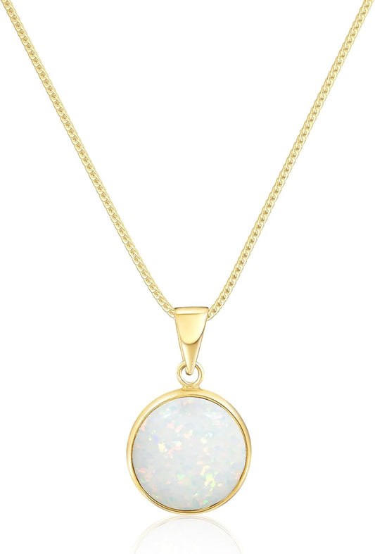 14K Gold Gemstone Necklace for Women - Elegant Opal Jewelry