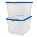 Secure Latch 2-Pack 64-Quart Clear Plastic Storage Bins - Stackable