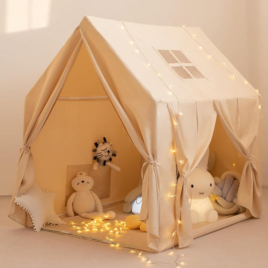 Large Kids Play Tent with Star Lights - Cozy Reading Nook!