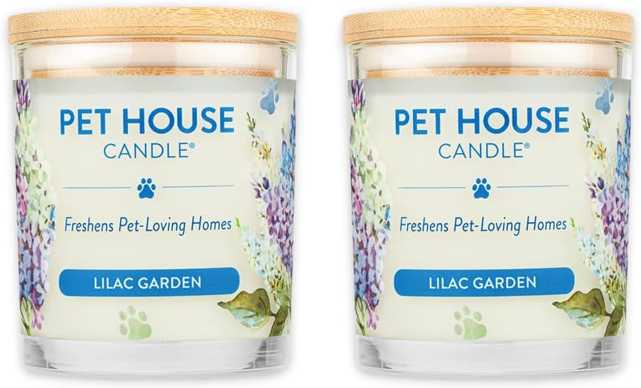 One Fur All Pet House Candle - Clean Burning Lilac Garden Aroma