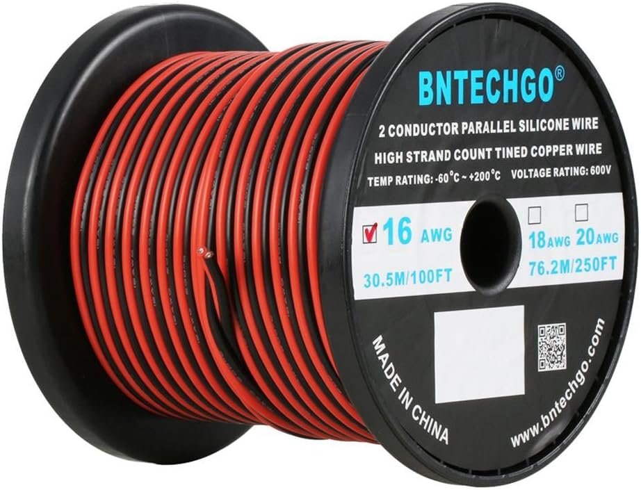 BNTECHGO 16 Gauge Flexible Silicone Wire for LED Strip Cables
