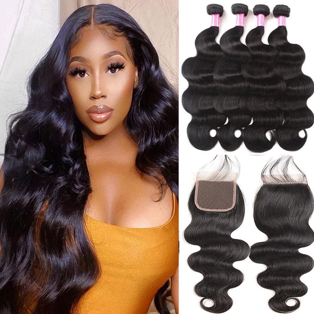 YISEA Body Wave 4 Bundles with Closure for Stunning Hair