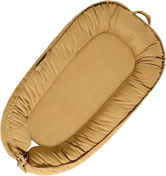 Baby Lounger for Newborns - Soft Cotton Infant Nest for Travel