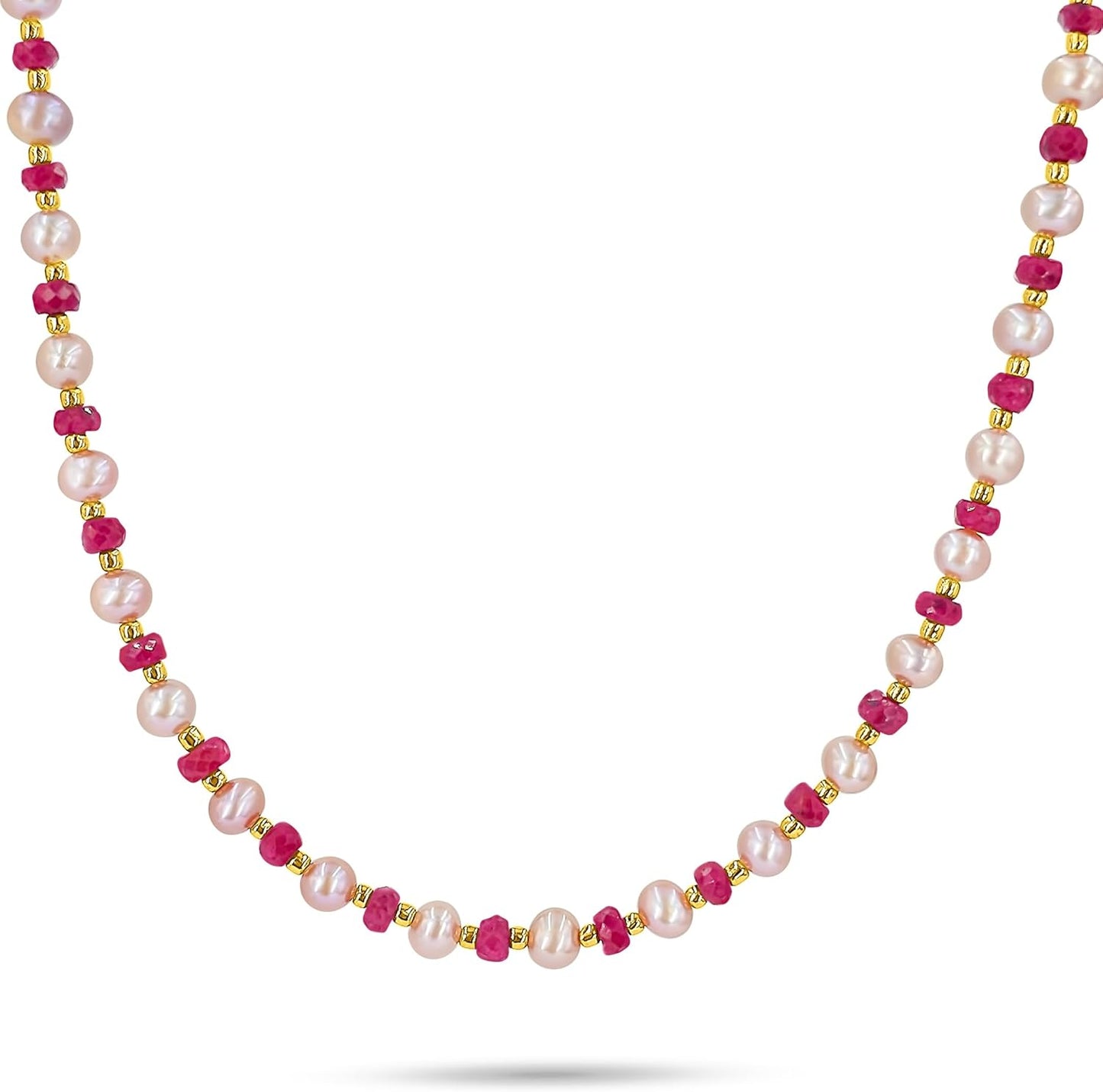 Real Pearls and Stone Strand Choker Necklace for Unique Gifts