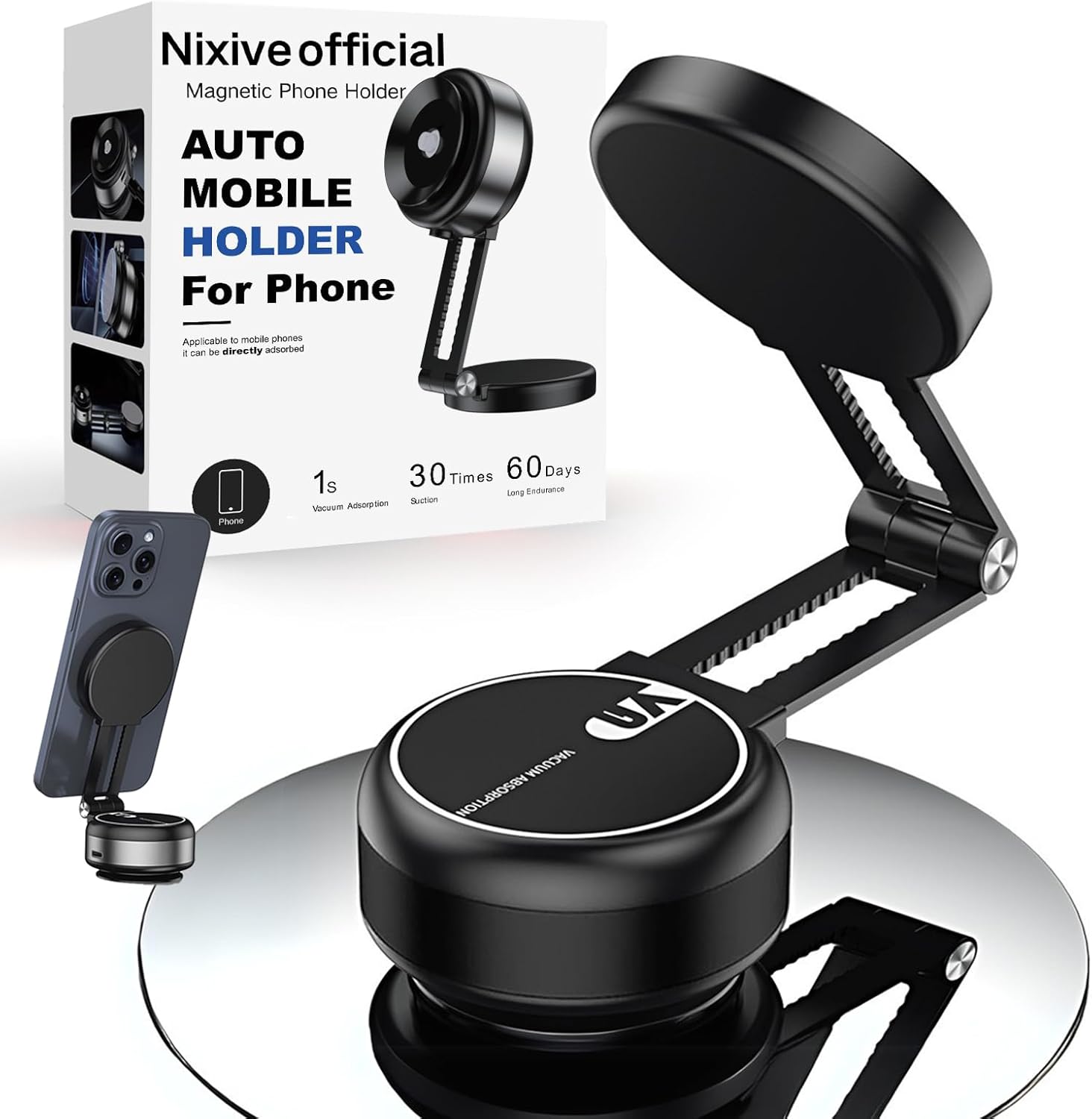 Nixiveofficial Magnetic Phone Holder for Car - Portable & Versatile
