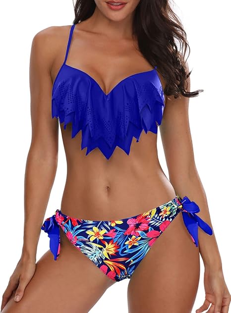 Holipick Women Two Piece Swimsuit Push Up Underwire Bikini Set