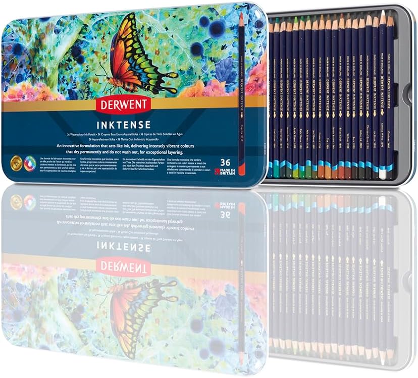 Inktense 36 Piece Water Soluble Colored Pencil Set for Artists