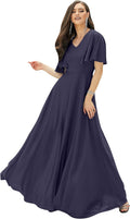 Plus Size Slate Purple Gray Maxi Dress for Women - Elegant V-Neck
