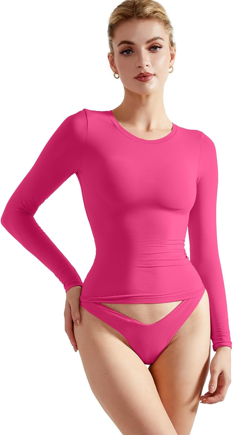 SUUKSESS Women Double Lined Fitted Basic T Shirts for Style