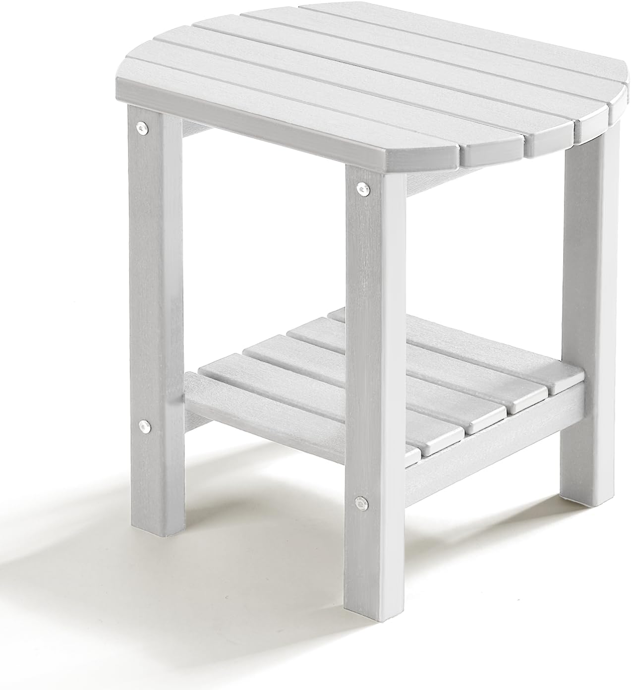 PASAMIC Outdoor Side Table with 2-Tier Storage for Versatile Use