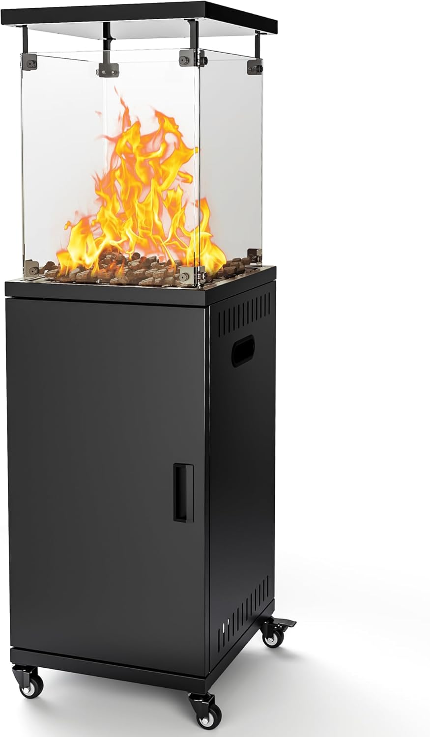 41,000 BTU Propane Patio Heater with Lockable Wheels
