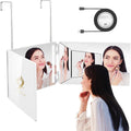 LED 3 Way Mirror for Women - Perfect for Braiding Hair and Makeup