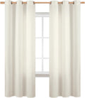 BGment Curtains 72 in Long Ivory Flax Linen Panels - Light Filtering