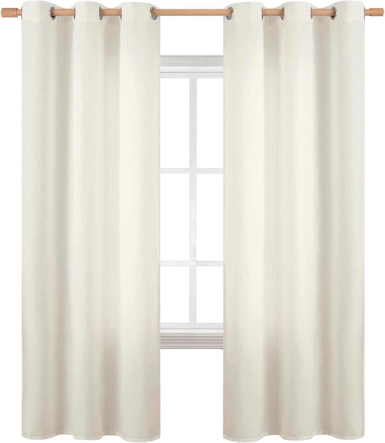 BGment Curtains 72 Inches Long for Living Room, Ivory Drapes