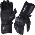 Harssidanzar Leather Gloves with Carbon Fiber Knuckles for Riders
