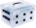 11 Inch Clear Plastic Storage Box Container - Stackable 6-Drawer