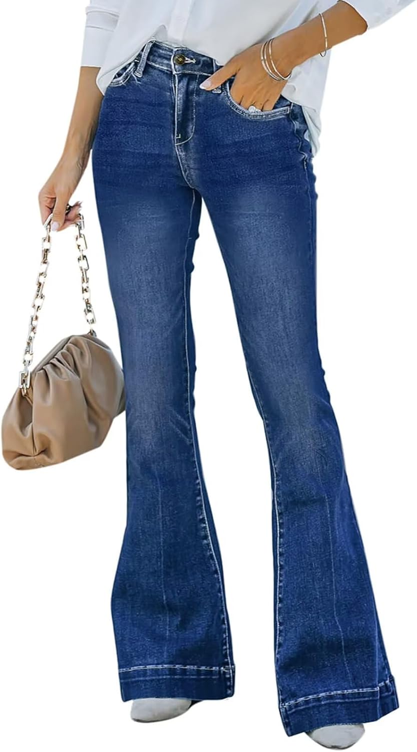 KDF High Waisted Flare Jeans for Women with Stylish Design