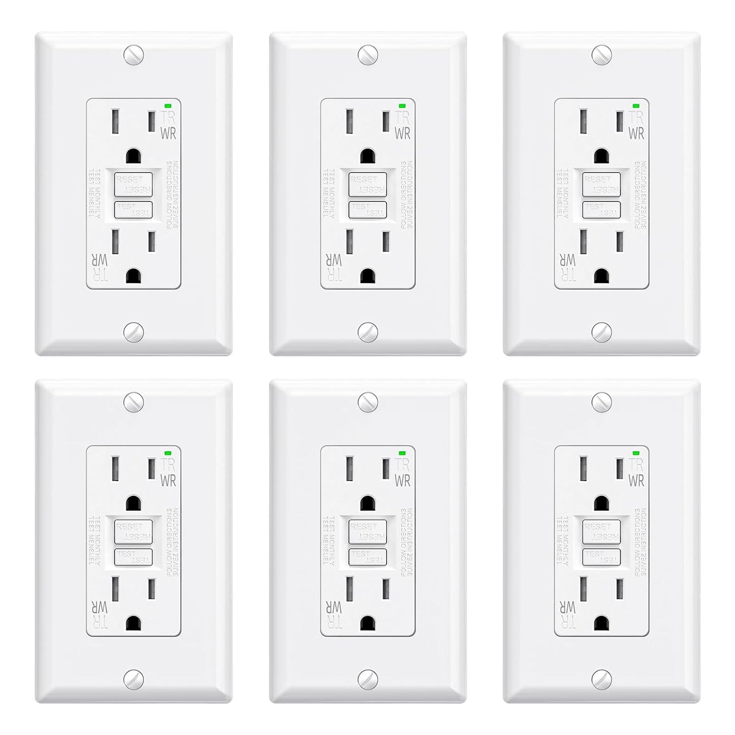 ELEGRP Outdoor GFCI Outlet 15 Amp with Self-Test Feature