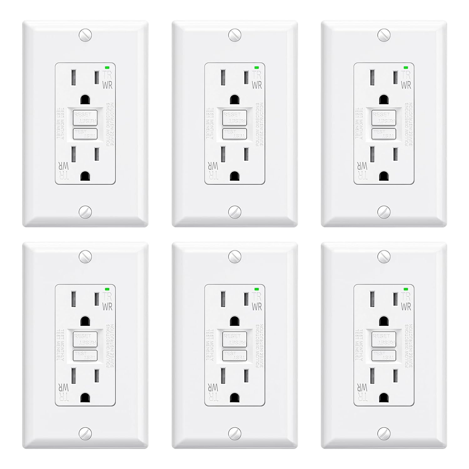 ELEGRP Outdoor GFCI Outlet 15 Amp with Self-Test Feature