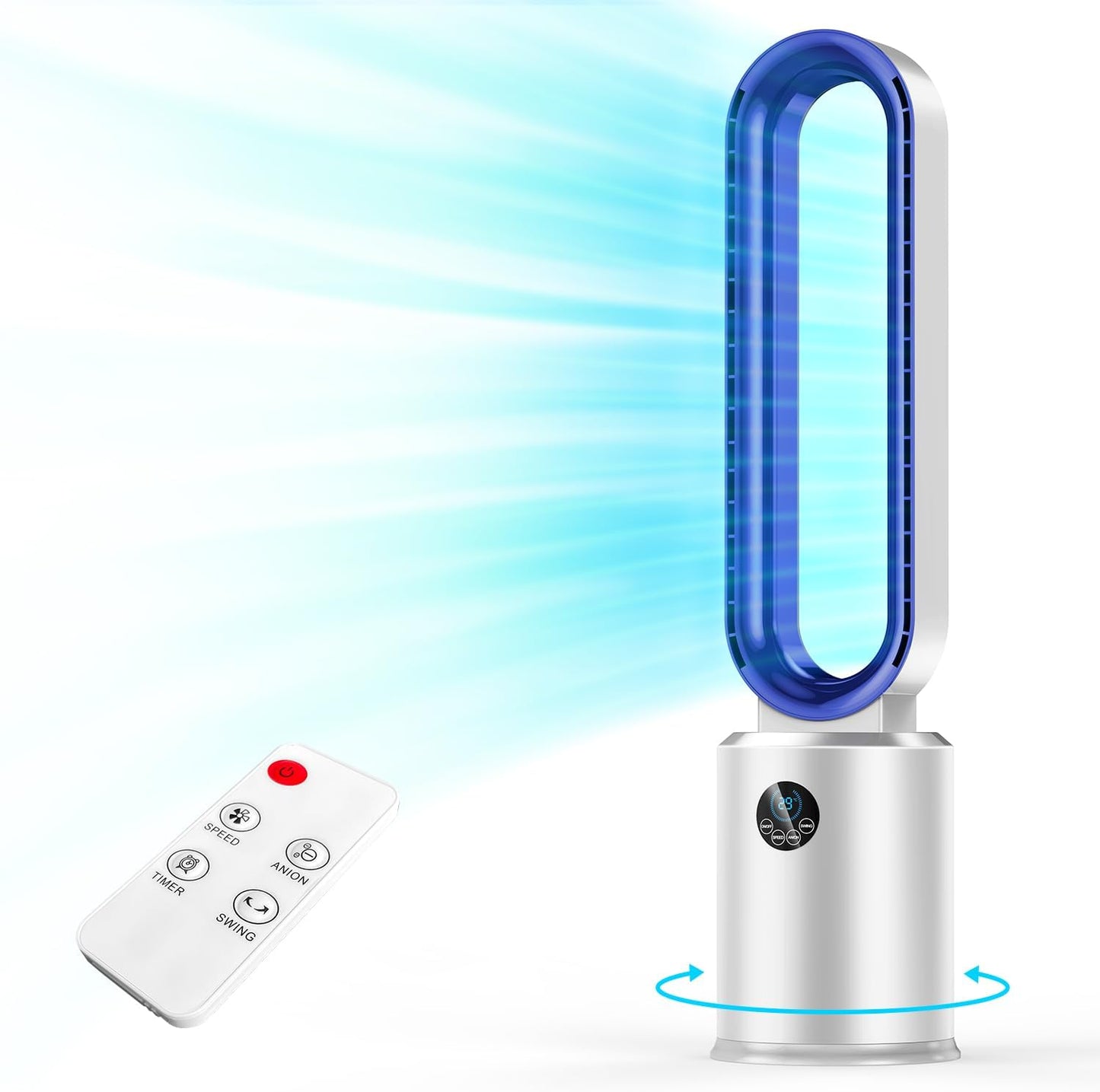 XWLAI 38 Bladeless Tower Fan: Powerful & Quiet