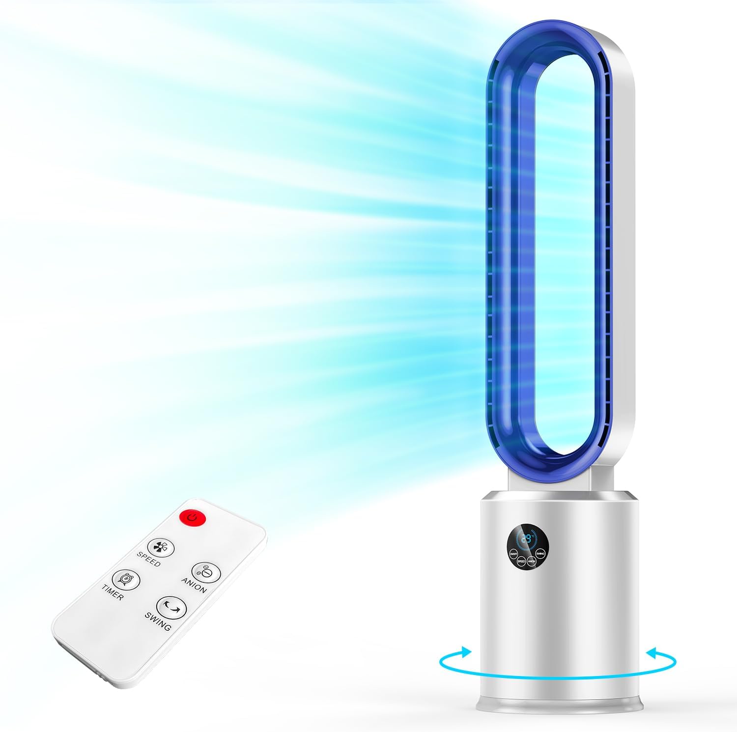 XWLAI 38 Bladeless Tower Fan: Powerful & Quiet