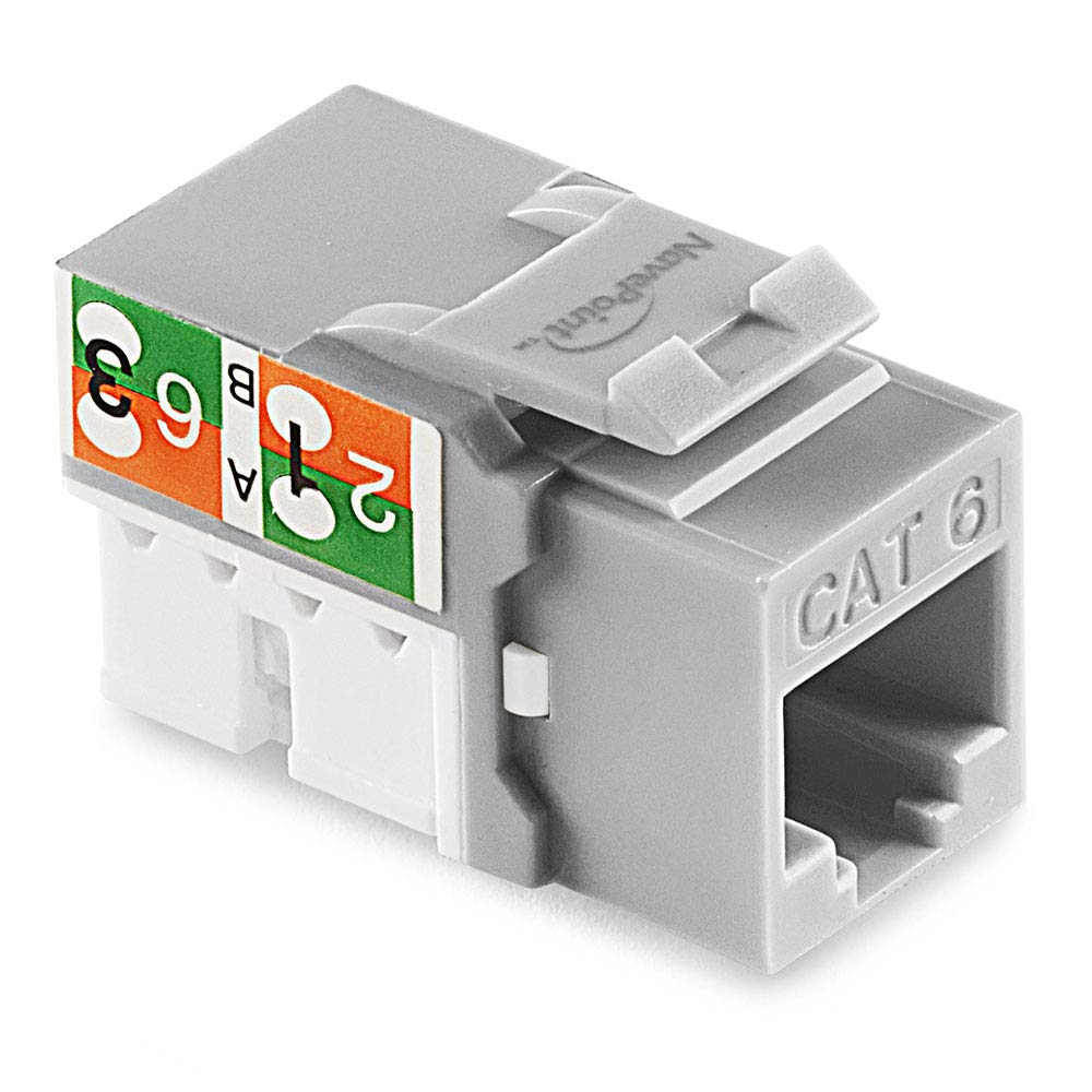 NavePoint 90 Degree Cat6 Keystone Jack for Secure Connections