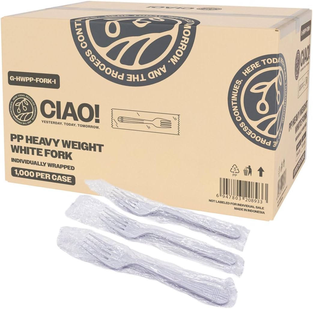 CIAO! 7.3 in Heavy Weight Polypropylene Forks for Events