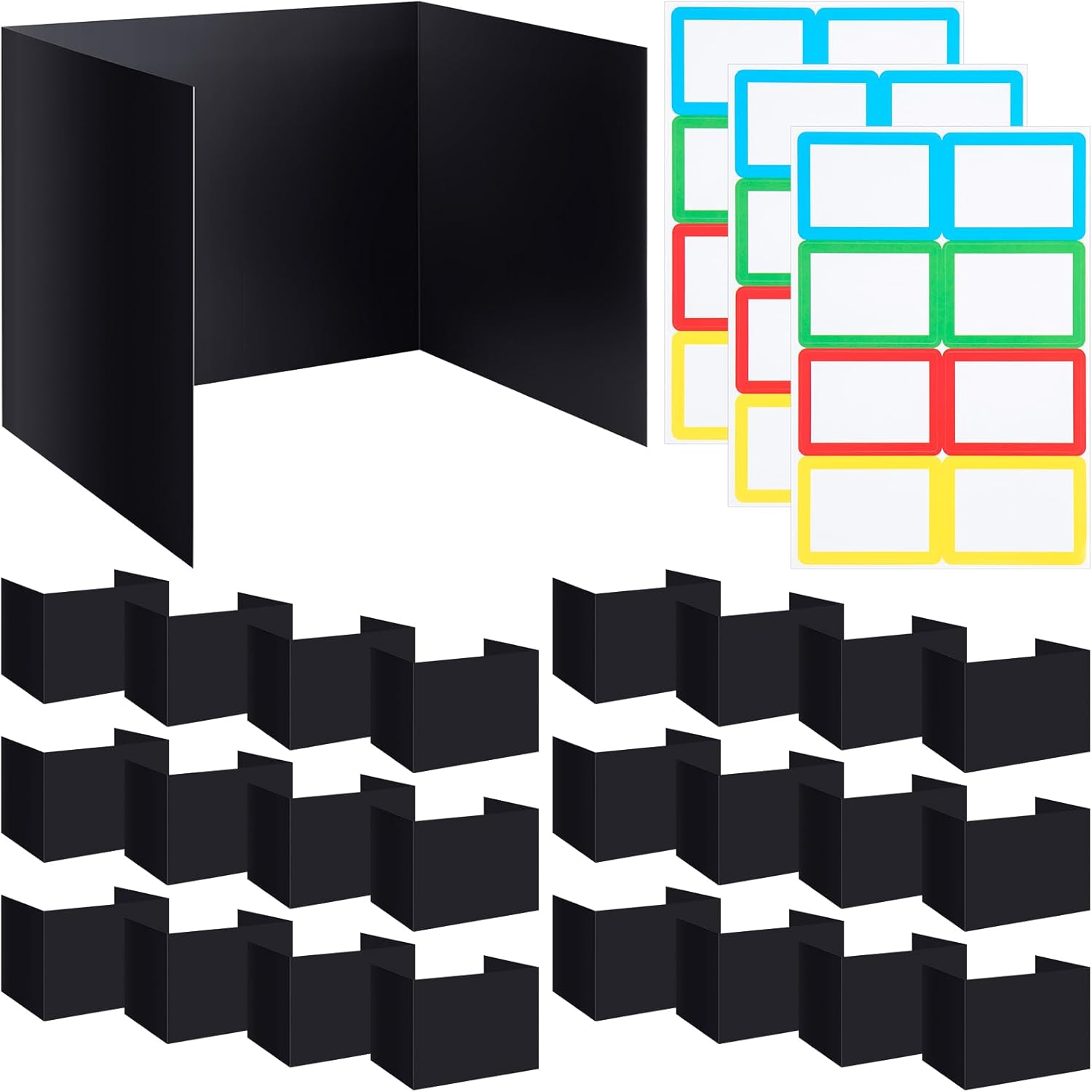Crtiin 24 Pcs Privacy Folders for Students Desk Dividers