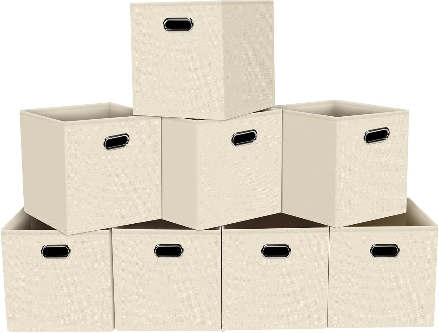 Fabric Storage Bins Cubes for Organizing with Handles - Set of 8