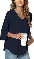 TAOHUADAO Women's Summer Casual T-Shirt V-Neck Tunic Tops