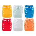 ALVABABY 6pcs Newborn Pocket Cloth Diapers with 12 Inserts - Reusable