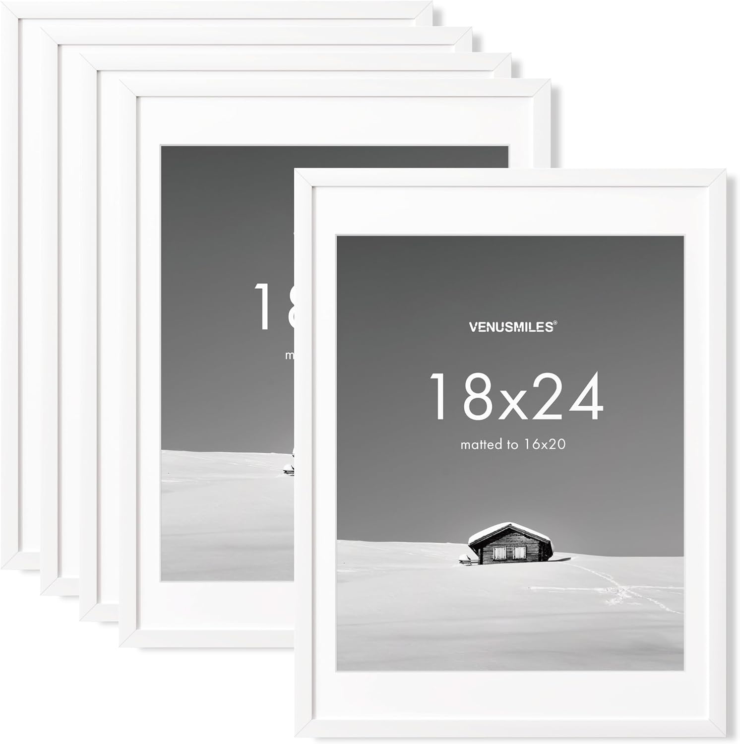 18x24 Picture Frame Set with Removable Mat - 5 Pack
