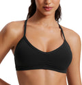 Butterluxe Womens Ruched V Neck Sports Bra - Light Support Yoga Top
