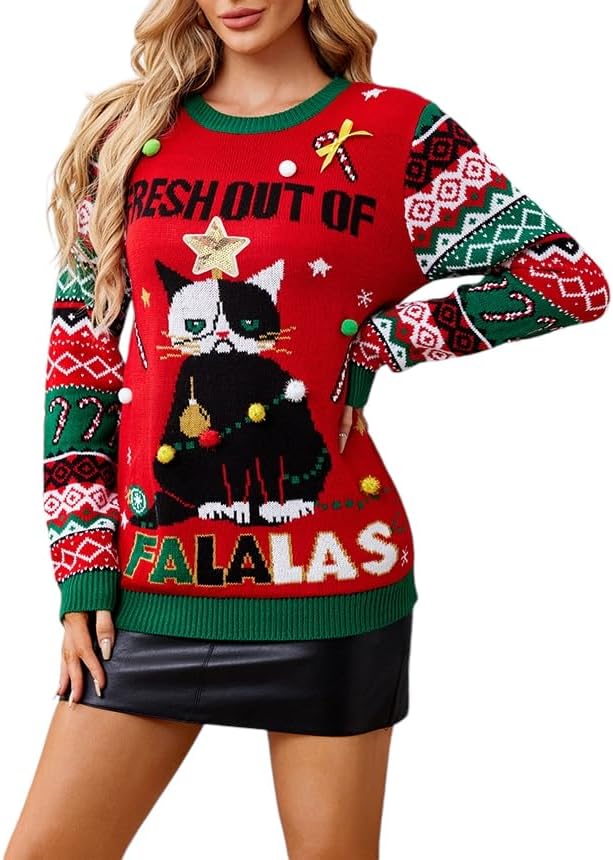 LUBOT Ugly Christmas Sweaters for Women - Cute and Funny Style