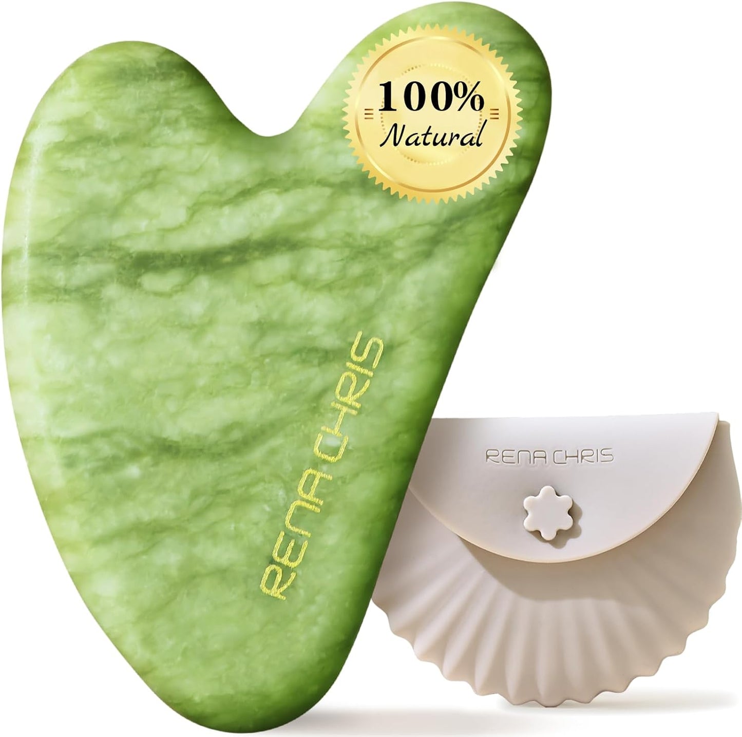 Rena Chris Jade Gua Sha: Sculpted Jawline & Reduced Puffiness