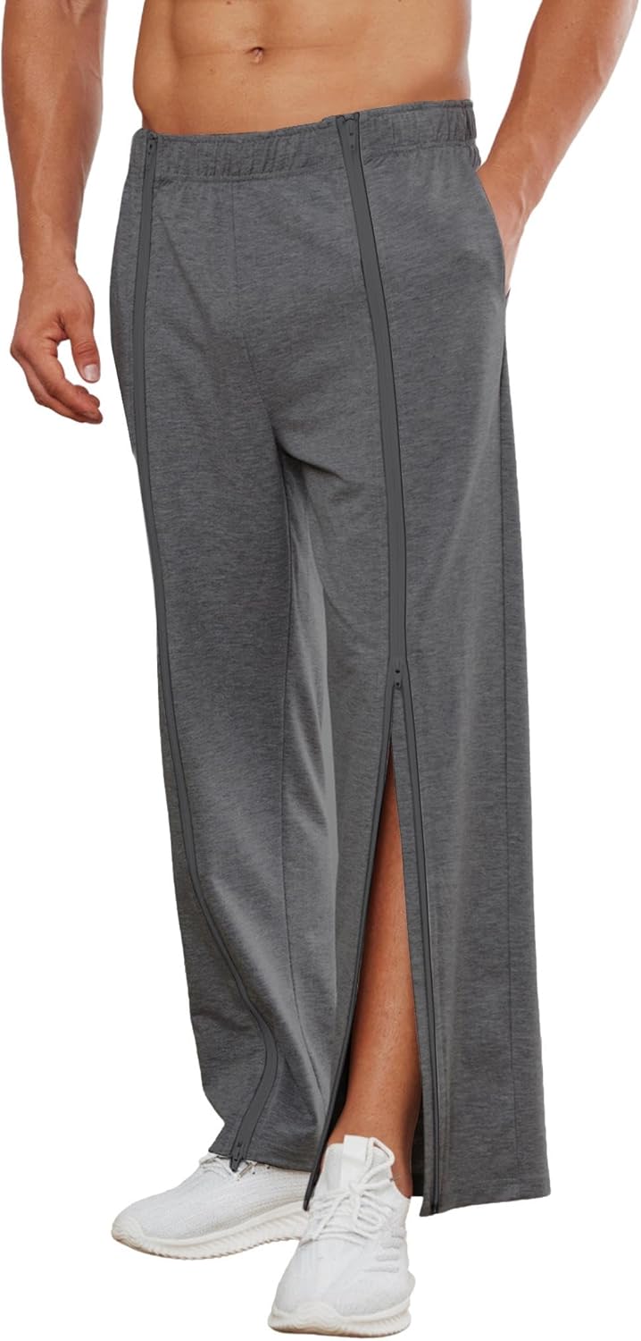 Deyeek Tear Away Pants for Men with Full Zipper Legs Comfort