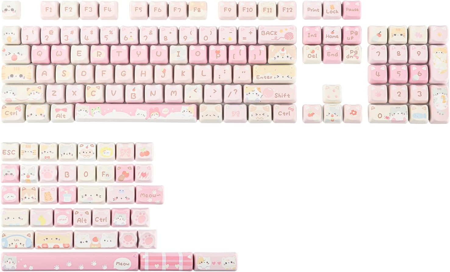 KiiBoom Meow Meow Squad Keycaps Set for Mechanical Keyboards