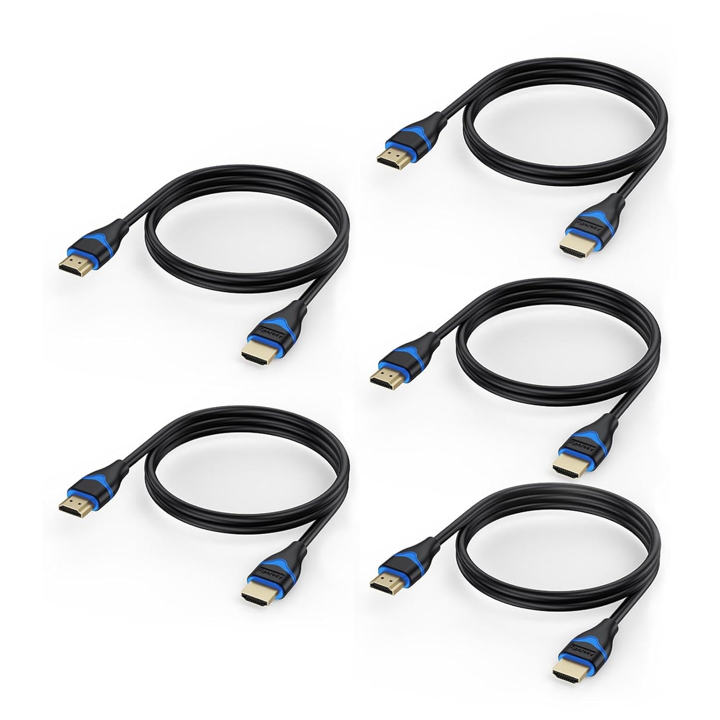 High Speed 4K HDMI Cables 5-Pack - Crystal Clear Quality