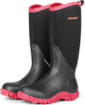 Women's Tall Insulated Rubber Rain Boots for Gardening - Waterproof